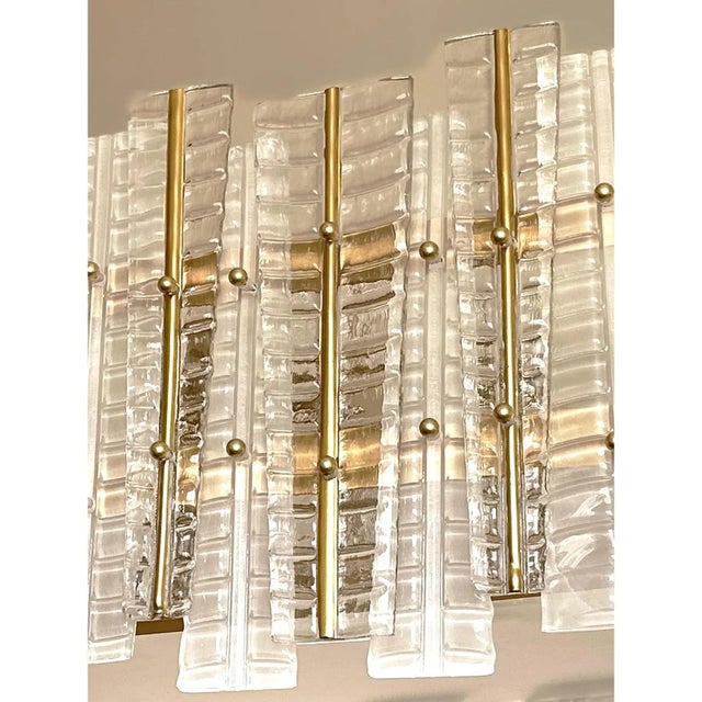 Italian Tropical Murano Glass Square Flush Mount by Simoeng For Sale - Image 4 of 5