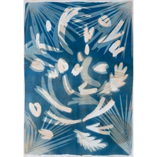 Monotype of Tropical Botanical Cyanotype For Sale