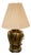 Vintage Brass Samovar-Style Lamp w/ Pleated Linen Shade For Sale