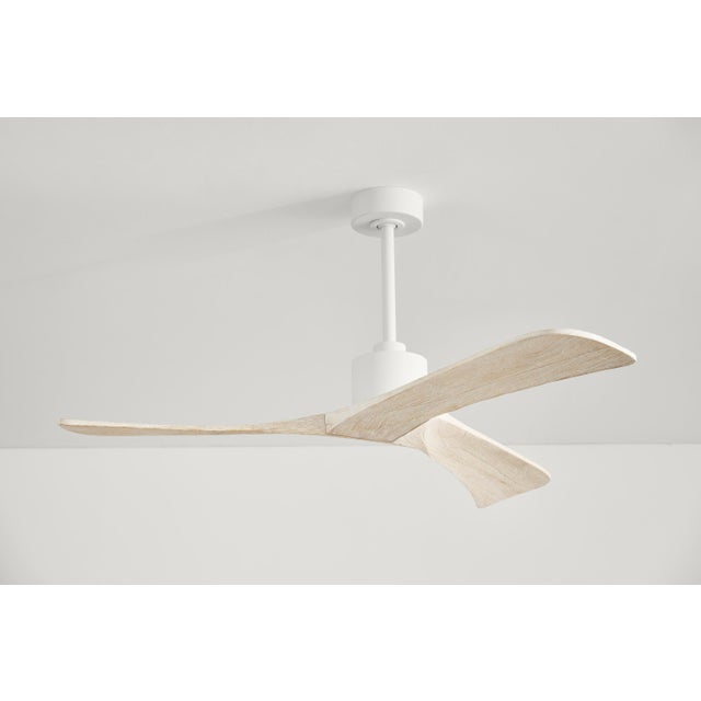 Linari Forester 52 Ceiling Fan - White With Rustic White Finish Wood Blades For Sale - Image 4 of 5