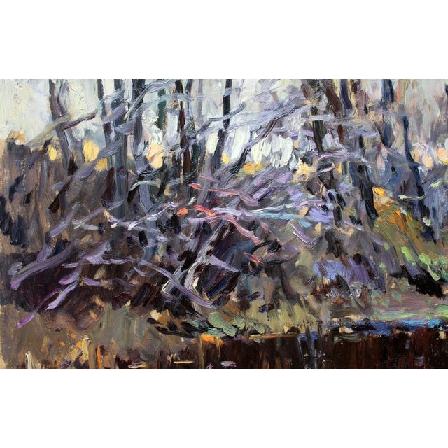 1970s Edgars Vinters, Sunny Autumn Day, 1978, Oil on Cardboard For Sale - Image 5 of 10