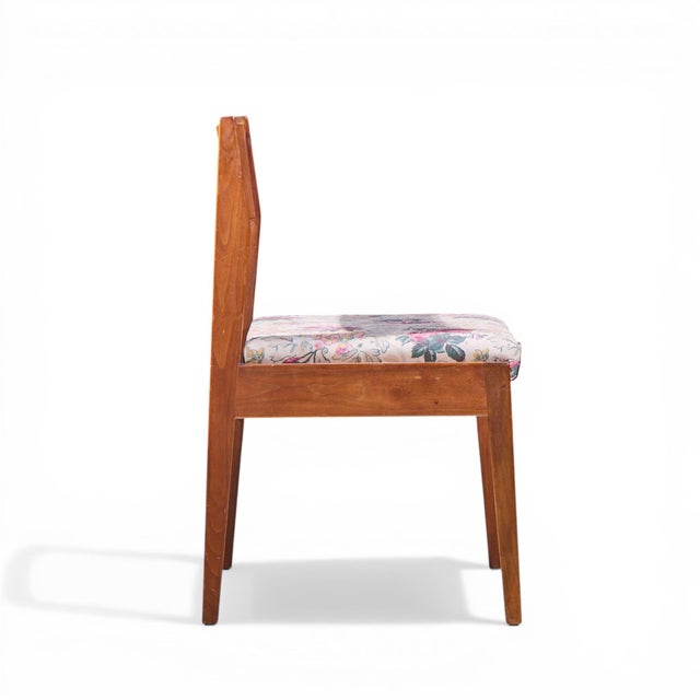 Brown Jens Risom Mid Century Walnut Dining Chair For Sale - Image 8 of 9
