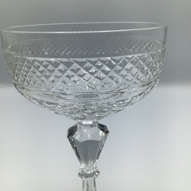 Cut Crystal Rock Sharpe Champagne Coupes - A Pair For Sale - Image 10 of 12