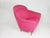Italian Pink Fabric Upholstered Chair, 1950s For Sale - Image 13 of 14