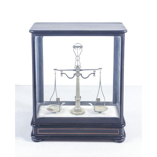 Pharmacy Scale with Wooden and Glass Case and Weights For Sale - Image 12 of 18