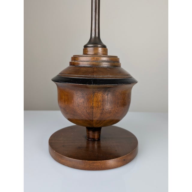 Black Adjustable Wooden Table Lamps, 1970s, Set of 2 For Sale - Image 8 of 11