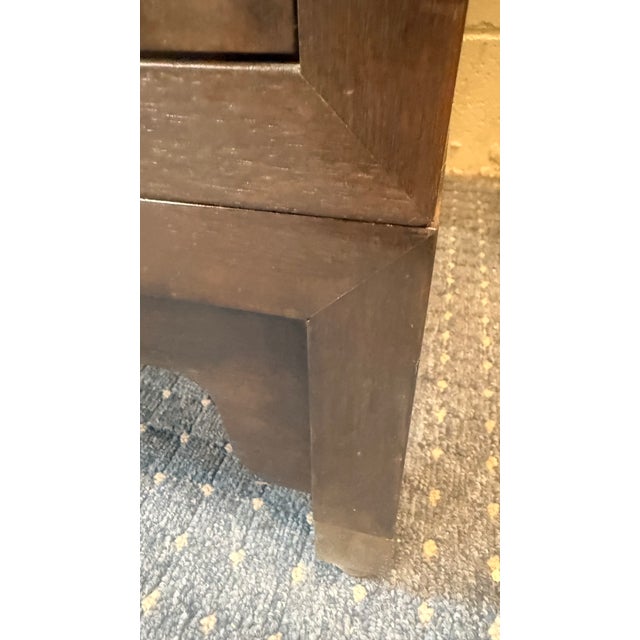 Late 20th Century Michael Taylor for Baker Walnut Cabinet With Brass Hardware For Sale - Image 10 of 12