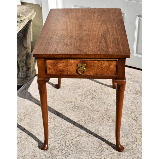 French Country Vintage Baker Country French Style Side Table W/Drawer For Sale - Image 3 of 12