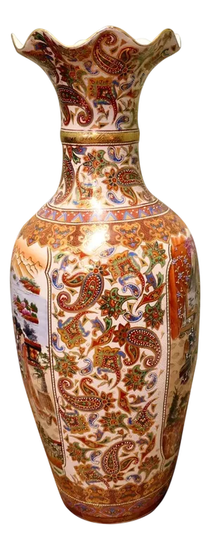 Tall Ceramic Satsuma Vase, 1990s