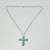 Rustic 1970s Vintage Southwestern Boho Chic Religious Blue Larimar & Sterling Cross Pendant Necklace - 23” For Sale - Image 3 of 15