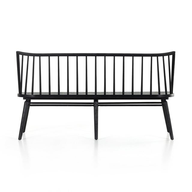 Black Four Hands Lewis Dining Bench - Black Oak For Sale - Image 8 of 12