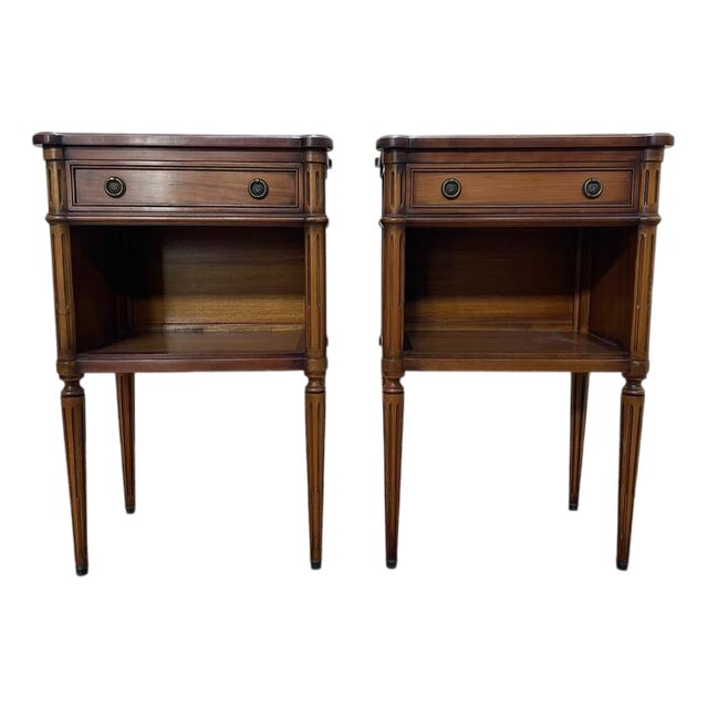 Louis XVI Style Bedside Tables in Cherrywood, Set of 2 For Sale