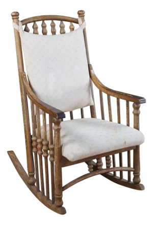 1960s Virginia House American Victorian Revival Oak Spindle Back Rocking Chair Rocker