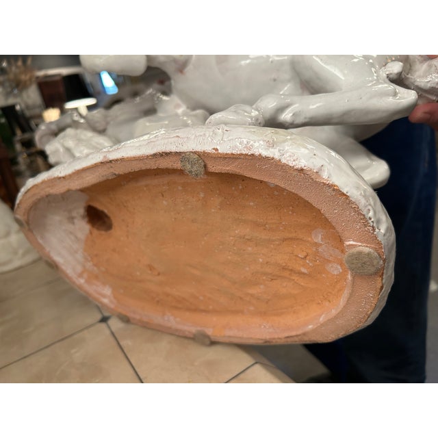 Large Glazed Terracotta Sculpture of Galloping Horses For Sale - Image 13 of 14