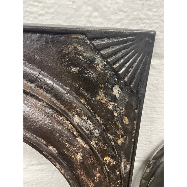 Metal Late 19th Century 21" W X 26.5"h Decorative Burnished Cast Iron Fireplace Surround and Insert For Sale - Image 7 of 8