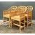 This set of four vintage Brighton Pavilion dining chairs brings Regency-era chinoiserie to life in natural rattan. Each...