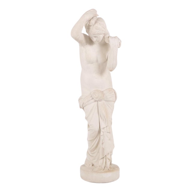 Sculpture of Partially Undressed Female Figure in Biscuit Porcelain, 1920s For Sale