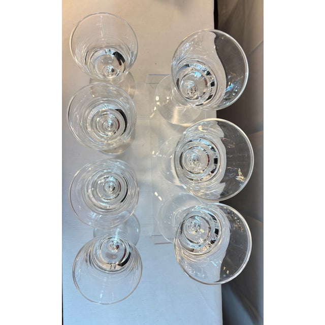 1940s 1940s Set of Seven Mid-Century Modern Steuben Baluster Crystal Water Goblets For Sale - Image 5 of 9