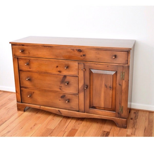 Vintage Rustic Farmhouse Pine Sideboard Buffet Chairish