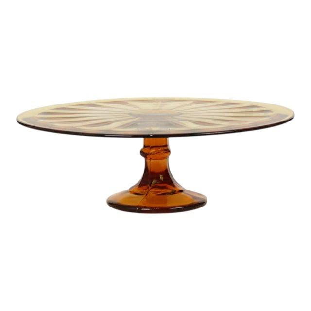 Art Deco Amber Tart Plate Dish from Verrerie de Scailmont, 1930s For Sale - Image 13 of 13
