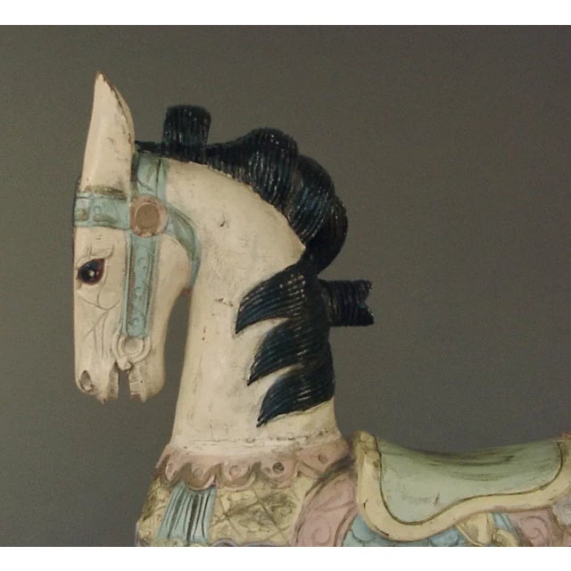 Vintage 1930s Polychromed Carved Wood Rocking Horse For Sale In San Francisco - Image 6 of 7