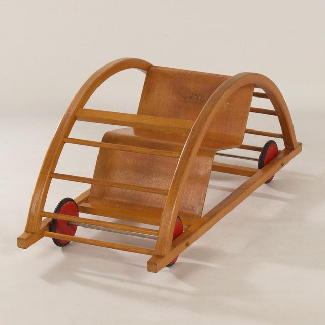 Reversible Rocking Chair by Brockhage for Siegfried Lenz Berggieszhübel, 1950s For Sale - Image 10 of 14