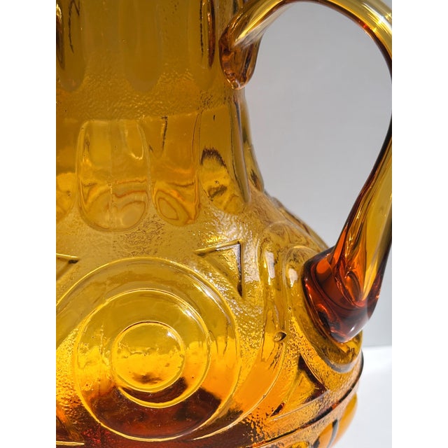 Italian Amber Glass Carafe from MCM Empoli 1970s For Sale - Image 4 of 6