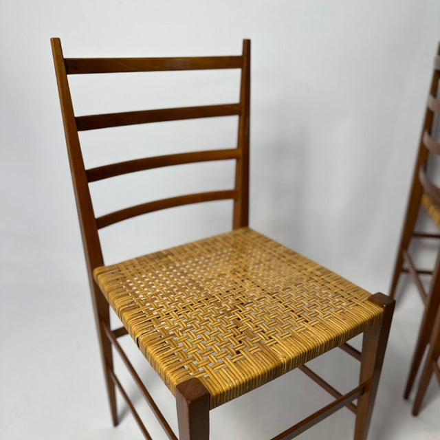1950s Vintage Italian Chairs in the style of Gio Ponti, 1950s, Set of 4 For Sale - Image 5 of 9