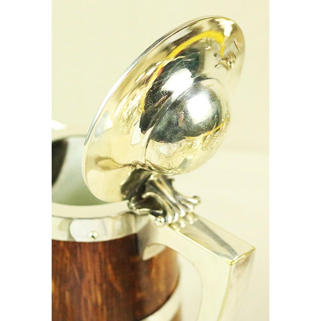 English Late 19th Century English Oak and Silver Ale Jug For Sale - Image 3 of 9