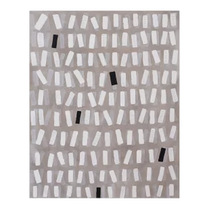 Large Minimalist Abstract Painting on Canvas in Gray and White