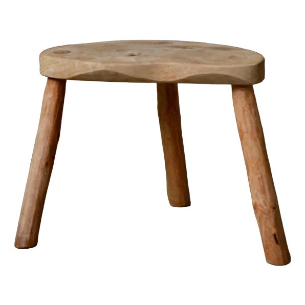 Brutalist Tripod Farm Stool | Chairish