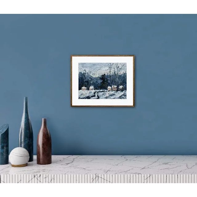 Modern Impressionist Winter Landscape Oil Painting For Sale - Image 9 of 12