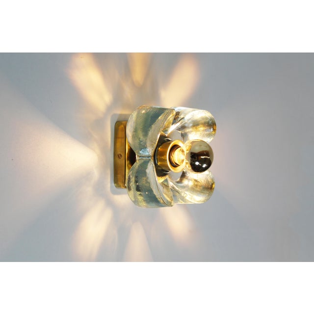 Brass and Glass Wall Lamps from Sische, 1970s, Set of 2 For Sale - Image 6 of 7