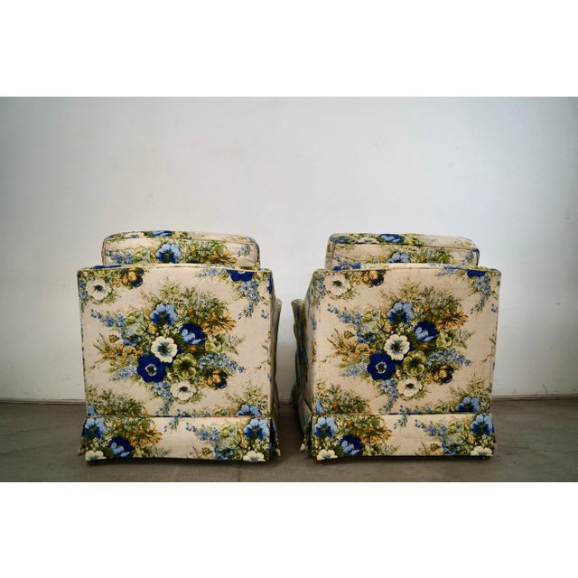 1960s 1960’s Mid-Century Modern Floral Lounge Chairs by Ethan Allen - A Pair For Sale - Image 5 of 12