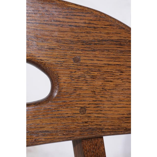 Spanish Brutalist Fishbone Chairs in Oak and Bouclé, 1960s, Set of 4 For Sale - Image 4 of 18