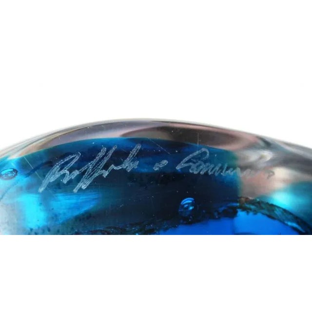 Very attractive aquarium from the furnaces of Oball in Murano. Signed.