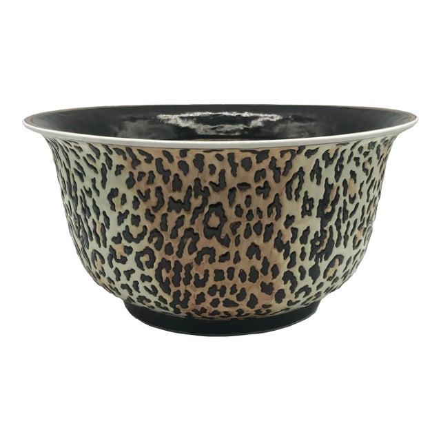 Vintage Kinder Harris Porcelain Animal Print Bowl 1990 For Sale