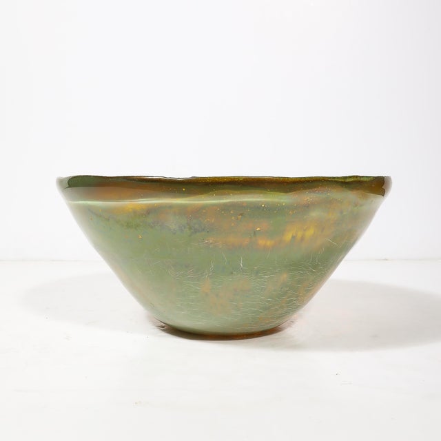 Mid-Century Hand-Blown Opalene Murano Glass Centerpiece Bowl W/ Spout by Barbini For Sale - Image 14 of 18