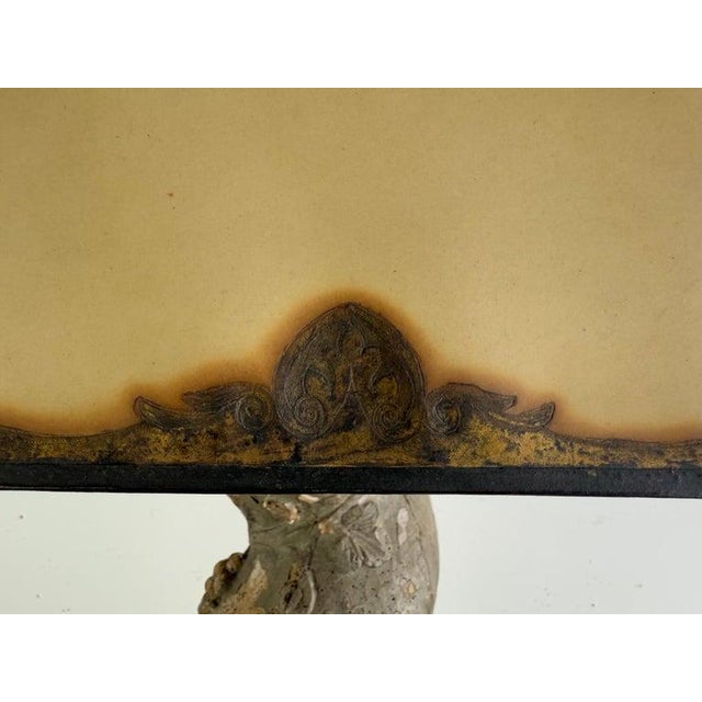 19th Century Italian Baroque Floor Lamp With Distressed Wood Base For Sale In Los Angeles - Image 6 of 13