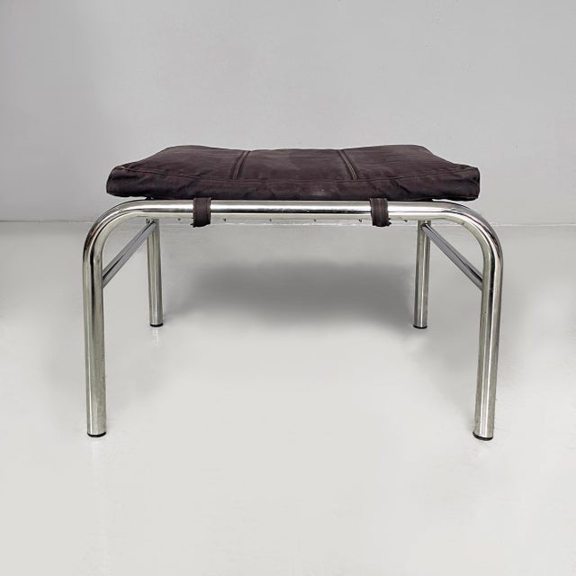 Italian Bauhaus Black Fabric and Steel Genni Chaise Longue by Gabriele Mucchi for Zanotta, 1980s For Sale - Image 14 of 18