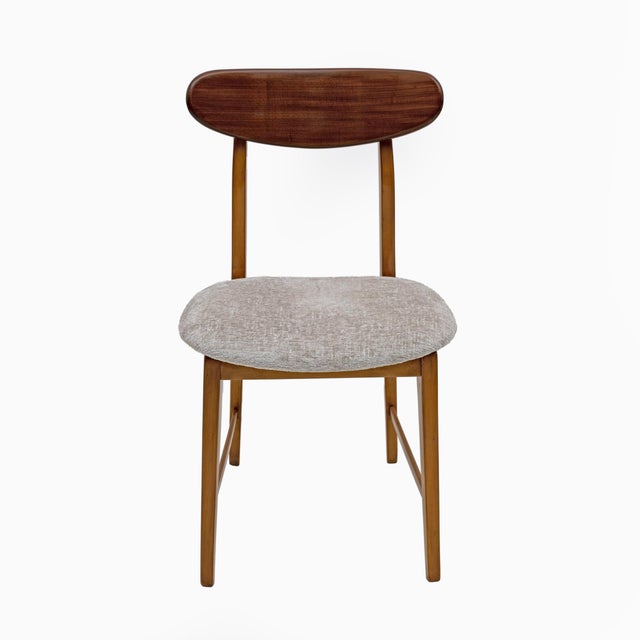 Vintage Danish Dining Chairs in Teak and Bouclè Fabric, 1960s, Set of 6 For Sale - Image 4 of 9