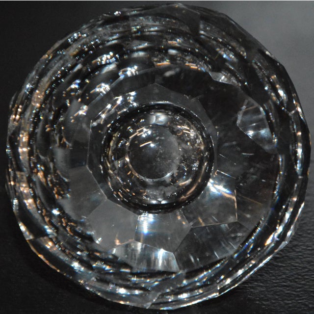 1970s Signed Tiffany & Co. Cut Faceted Glass Candleholder For Sale - Image 5 of 6