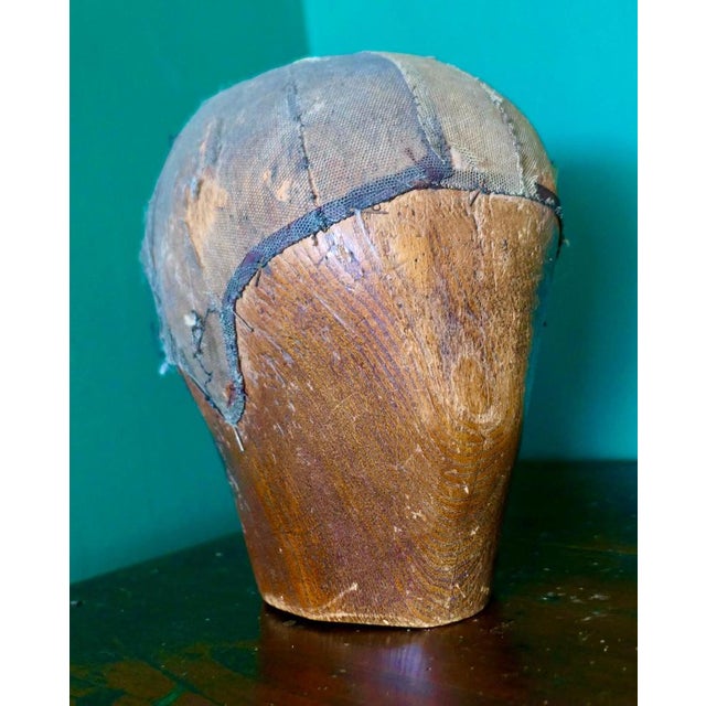 Gold A 19th Century Elm Barristers Wig Stand or Milliners Hat Block Shop Display, 1880 For Sale - Image 8 of 11