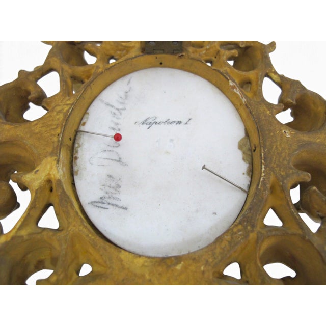 Napoleon Miniature Gilt Framed Hand Painted Porcelain German 19thc Painting For Sale - Image 12 of 12