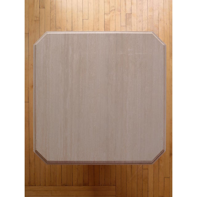 1980s The Vintage Travertine Square 43" Dining Table For Sale - Image 5 of 8
