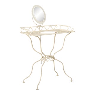 1950's French White Iron Vanity For Sale