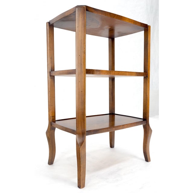 Brown Fine Italian Inlaid 3 tier Stand Side End Table Mini Etagere Stunning MINT For Sale - Image 8 of 16