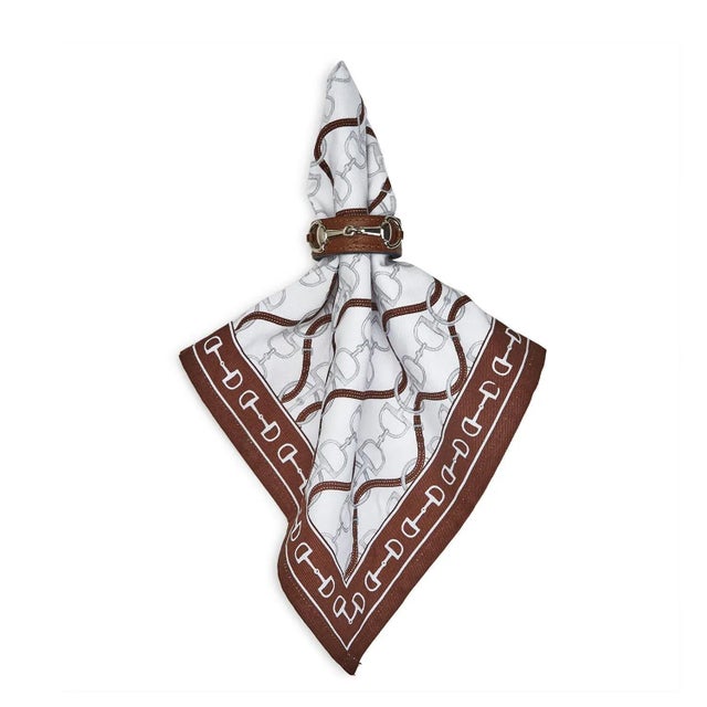 Traditional Horse Bridle Cotton Napkins - Set/4 For Sale - Image 3 of 7