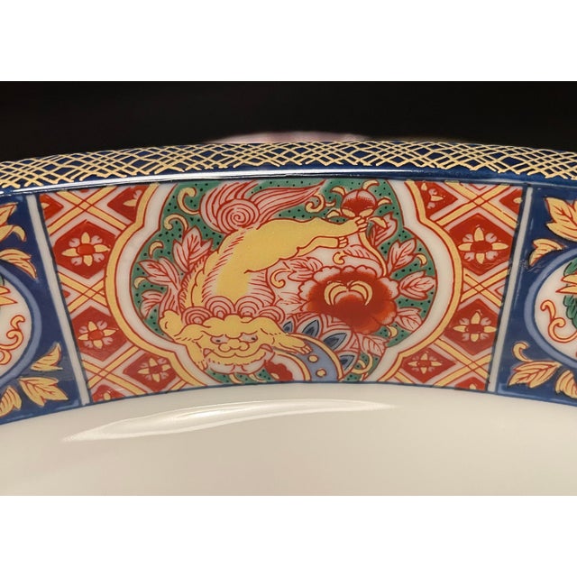 Asian Porcelain Appetizer Serving Set on Stand For Sale - Image 6 of 12