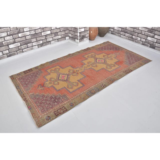 Turkish Handknotted Vintage Nomadic Rug For Sale - Image 3 of 10